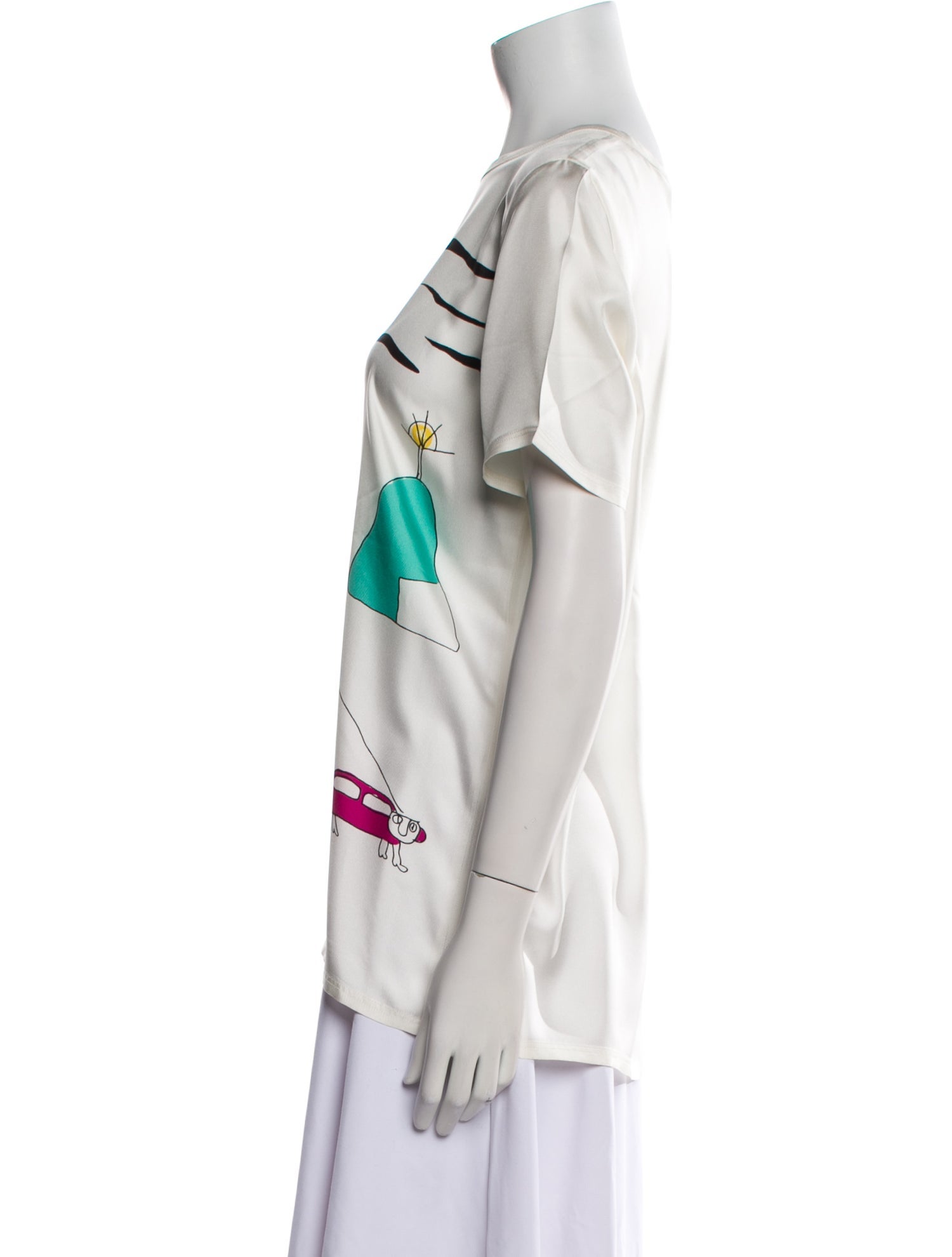 Max Mara Graphic Print Bateau Neckline T-Shirt