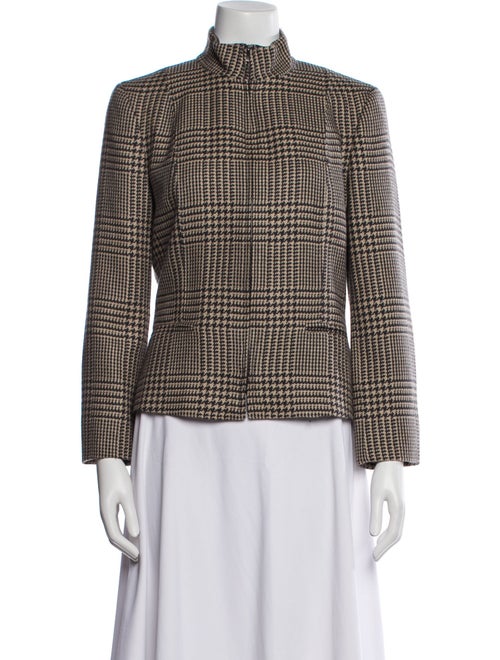 Max Mara Virgin Wool Houndstooth Print Blazer