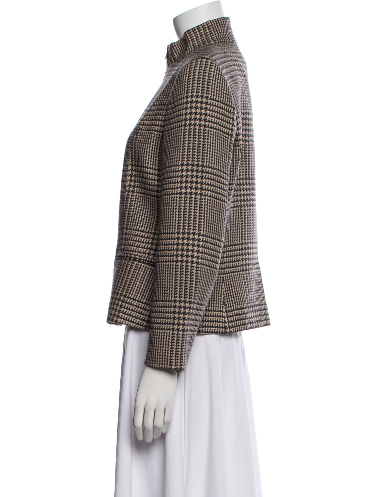 Max Mara Virgin Wool Houndstooth Print Blazer