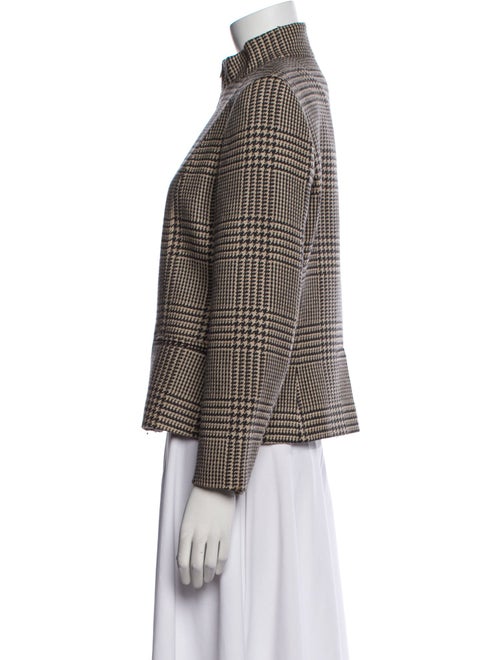 Max Mara Virgin Wool Houndstooth Print Blazer