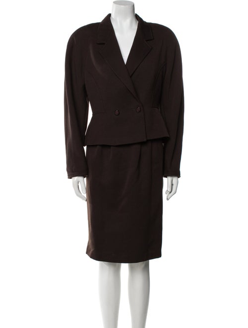 Max Mara Virgin Wool Pleated Accents Skirt Set