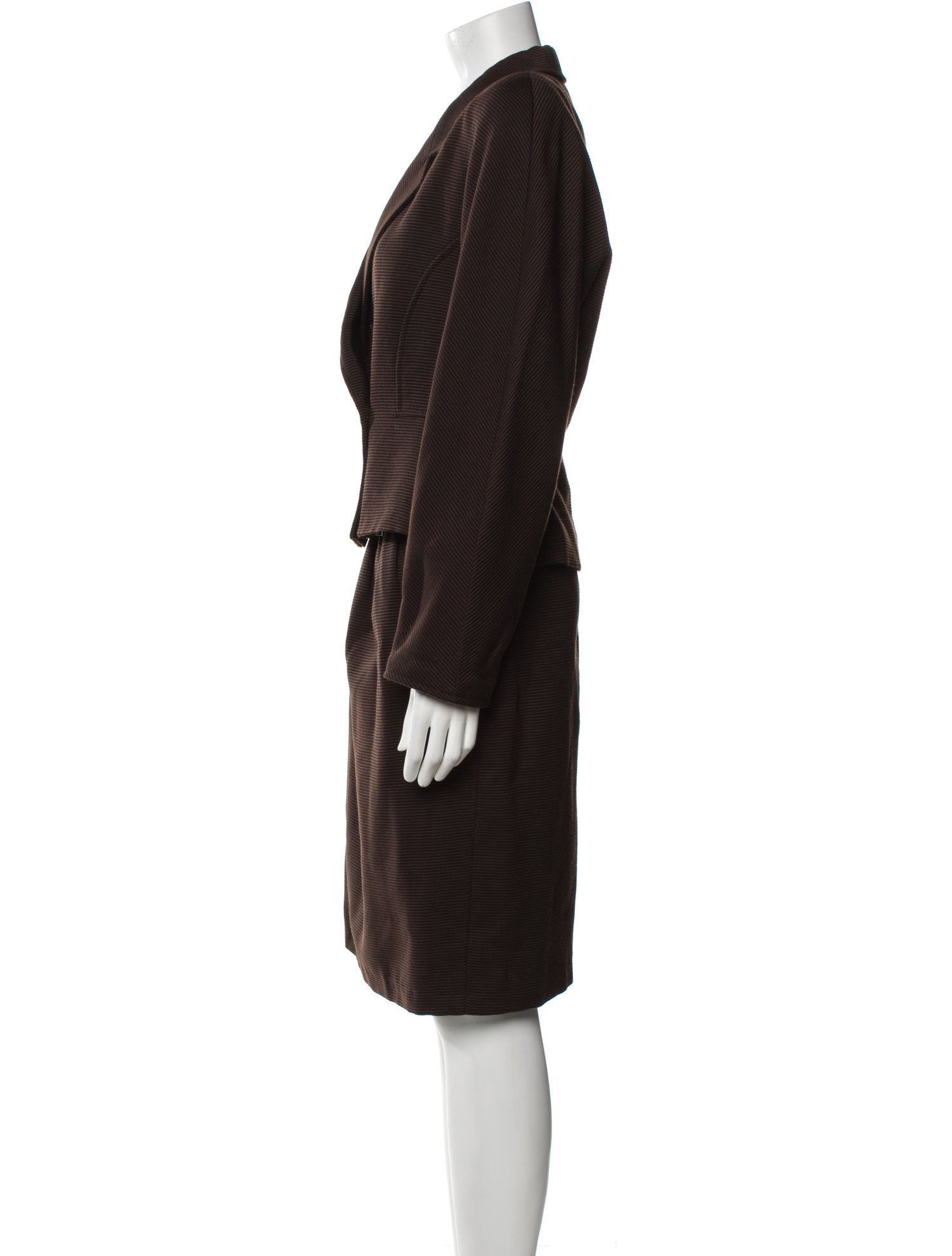 Max Mara Virgin Wool Pleated Accents Skirt Set