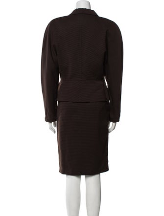 Max Mara Virgin Wool Pleated Accents Skirt Set