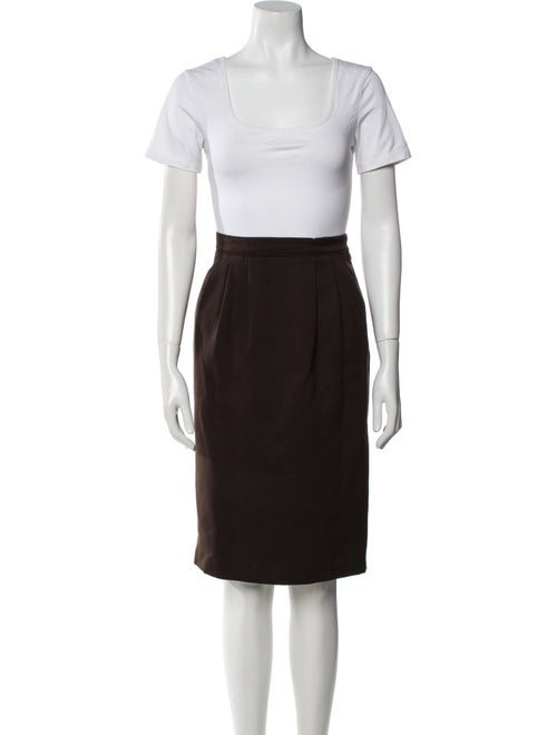 Max Mara Virgin Wool Pleated Accents Skirt Set