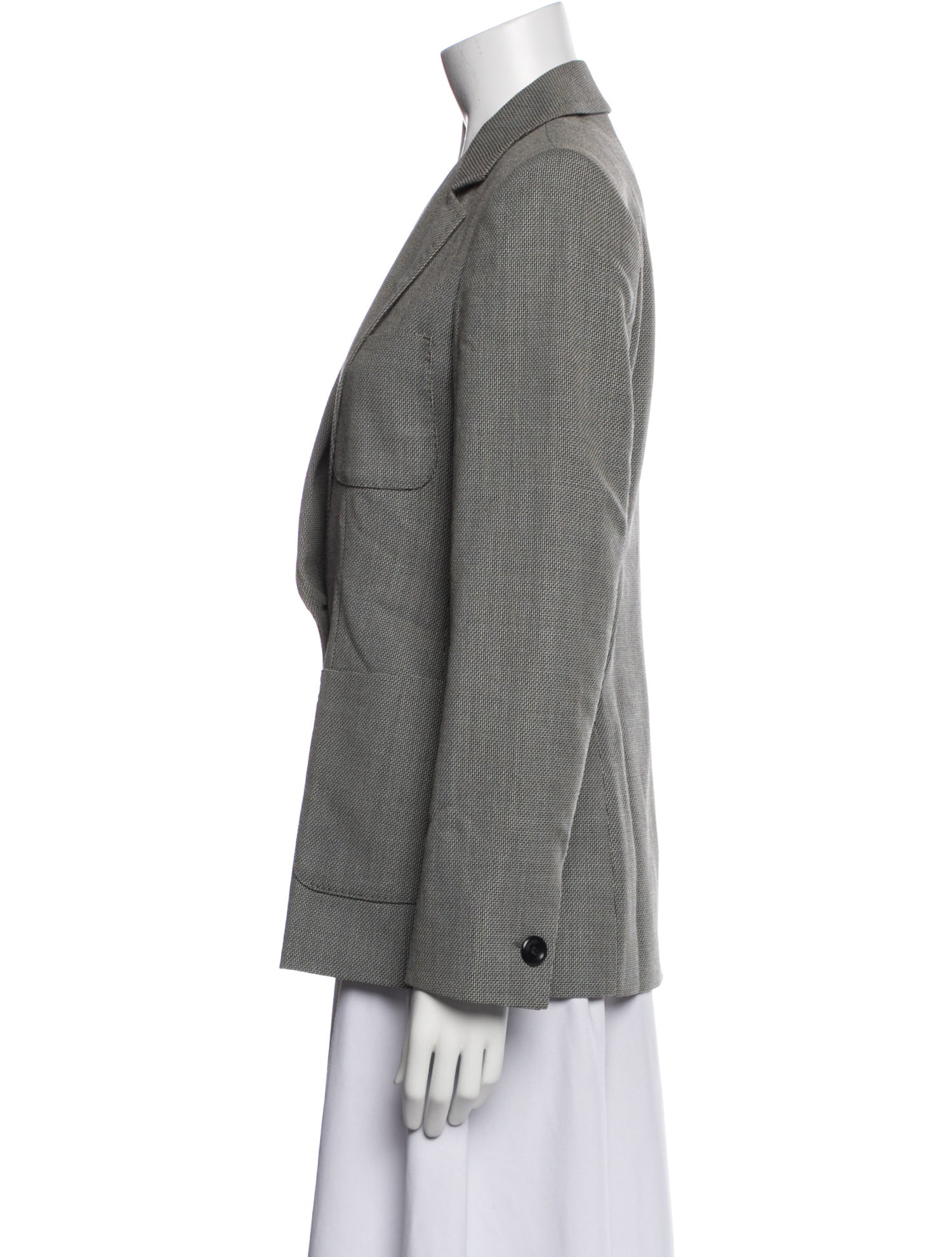 Max Mara Virgin Wool Plaid Print Blazer