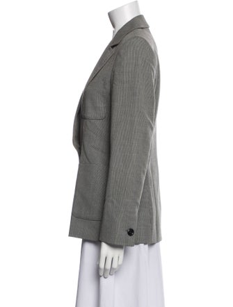 Max Mara Virgin Wool Plaid Print Blazer