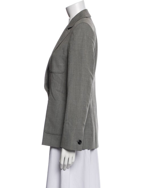 Max Mara Virgin Wool Plaid Print Blazer