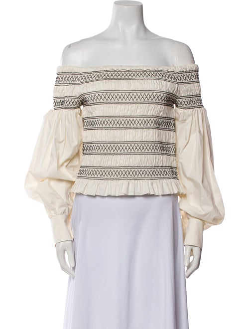 Max Mara Off-The-Shoulder Long Sleeve Crop Top