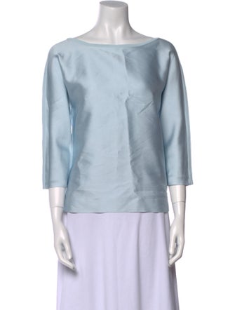 Max Mara Bateau Neckline Three-Quarter Sleeve Blouse