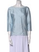Max Mara Bateau Neckline Three-Quarter Sleeve Blouse