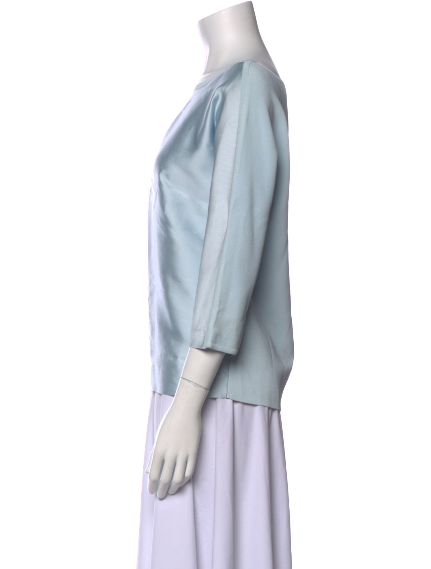 Max Mara Bateau Neckline Three-Quarter Sleeve Blouse