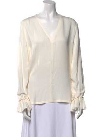 Max Mara V-Neck Long Sleeve Blouse