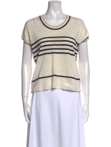 Max Mara Tops Linen Striped T-Shirt S
