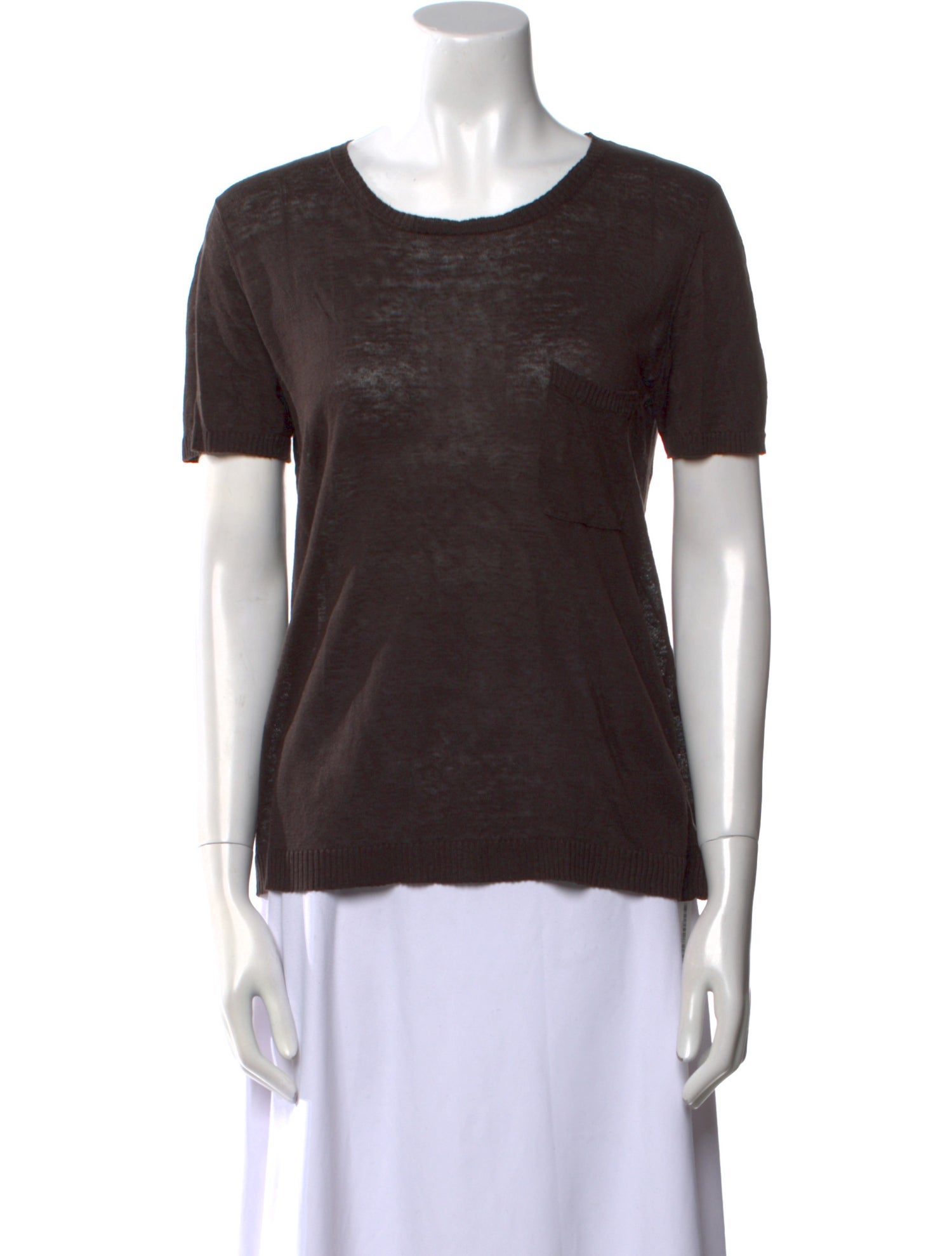 Max Mara Linen Scoop Neck T-Shirt