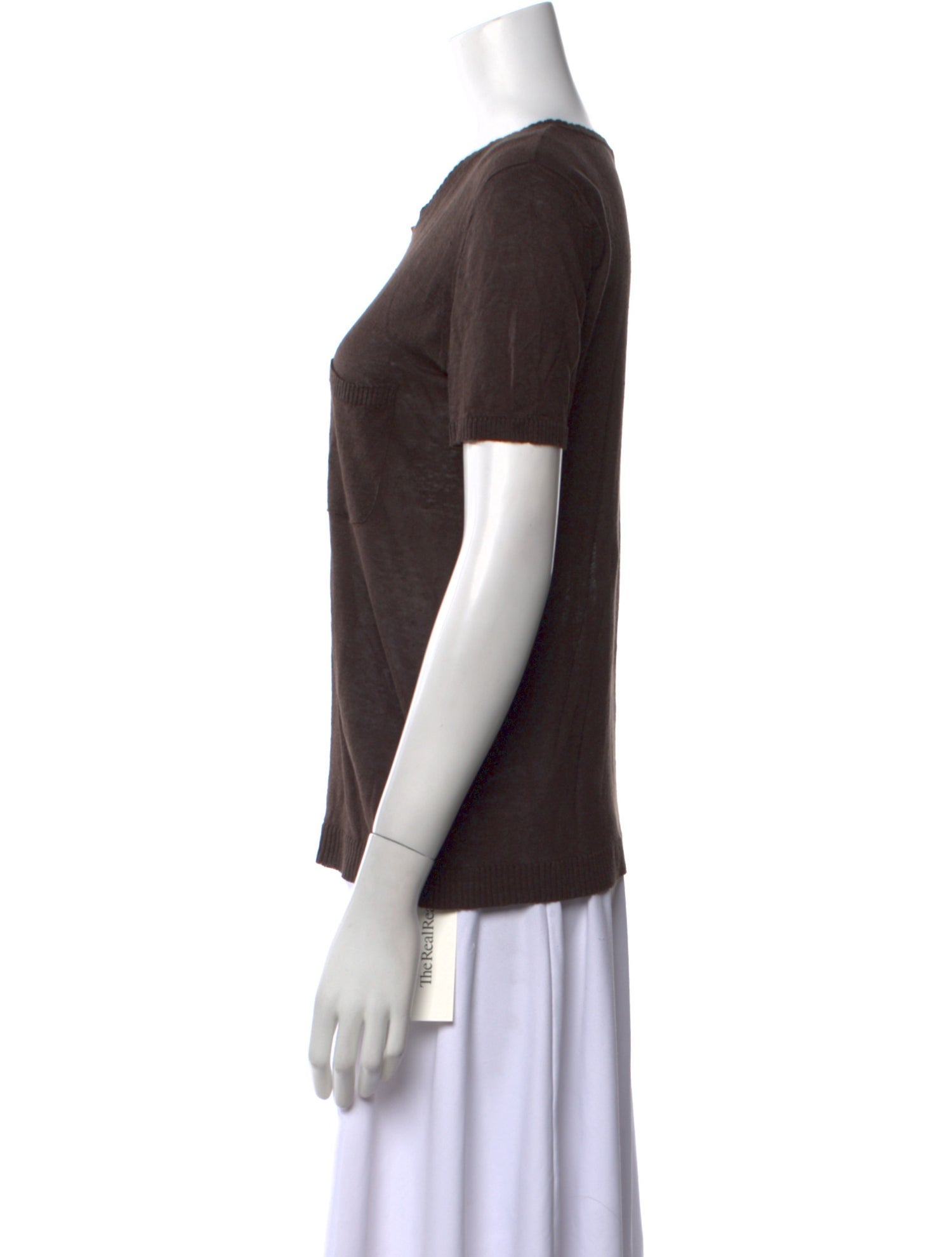 Max Mara Linen Scoop Neck T-Shirt