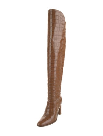 Max Mara Embossed Leather Boots