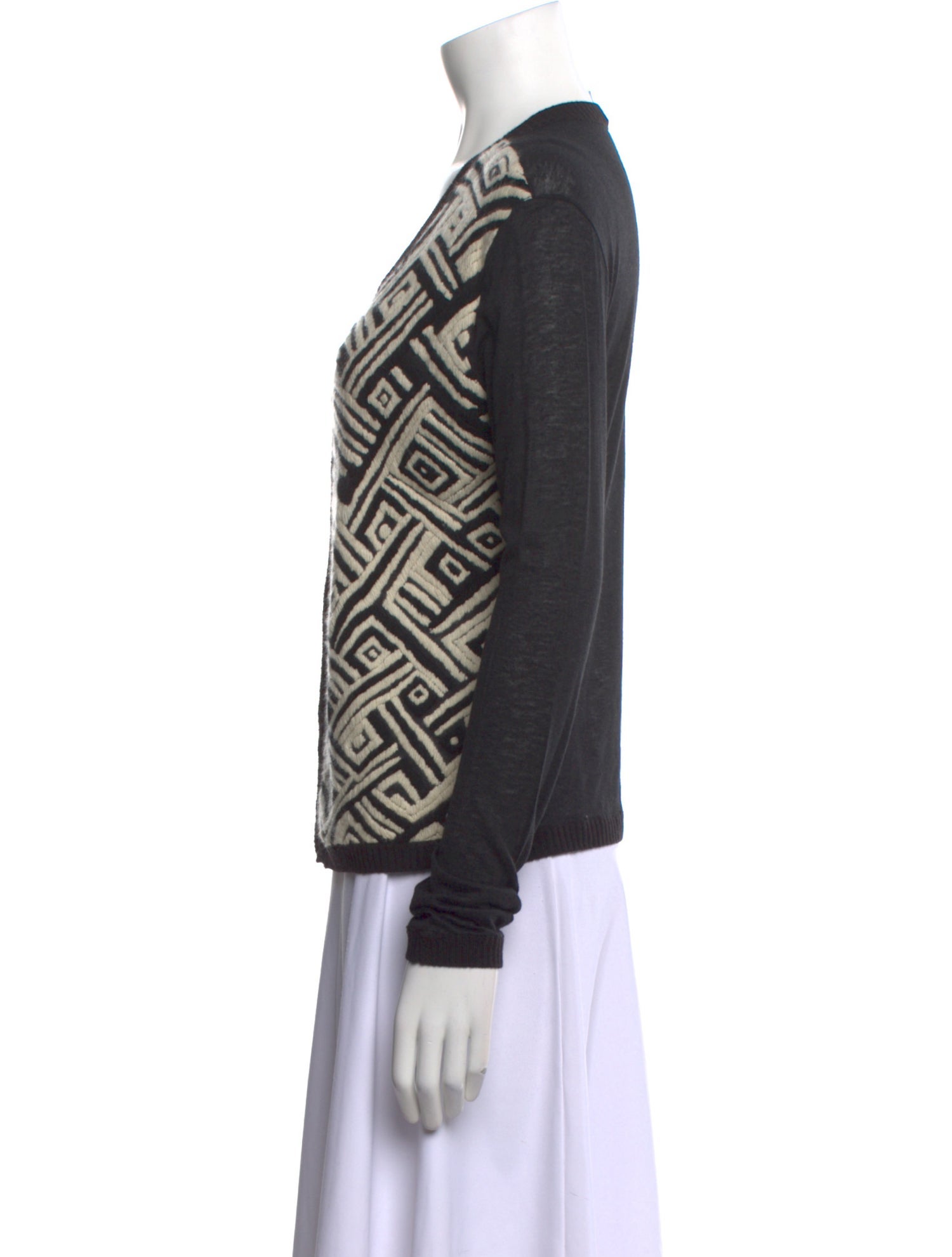Max Mara Printed V-Neck Sweater