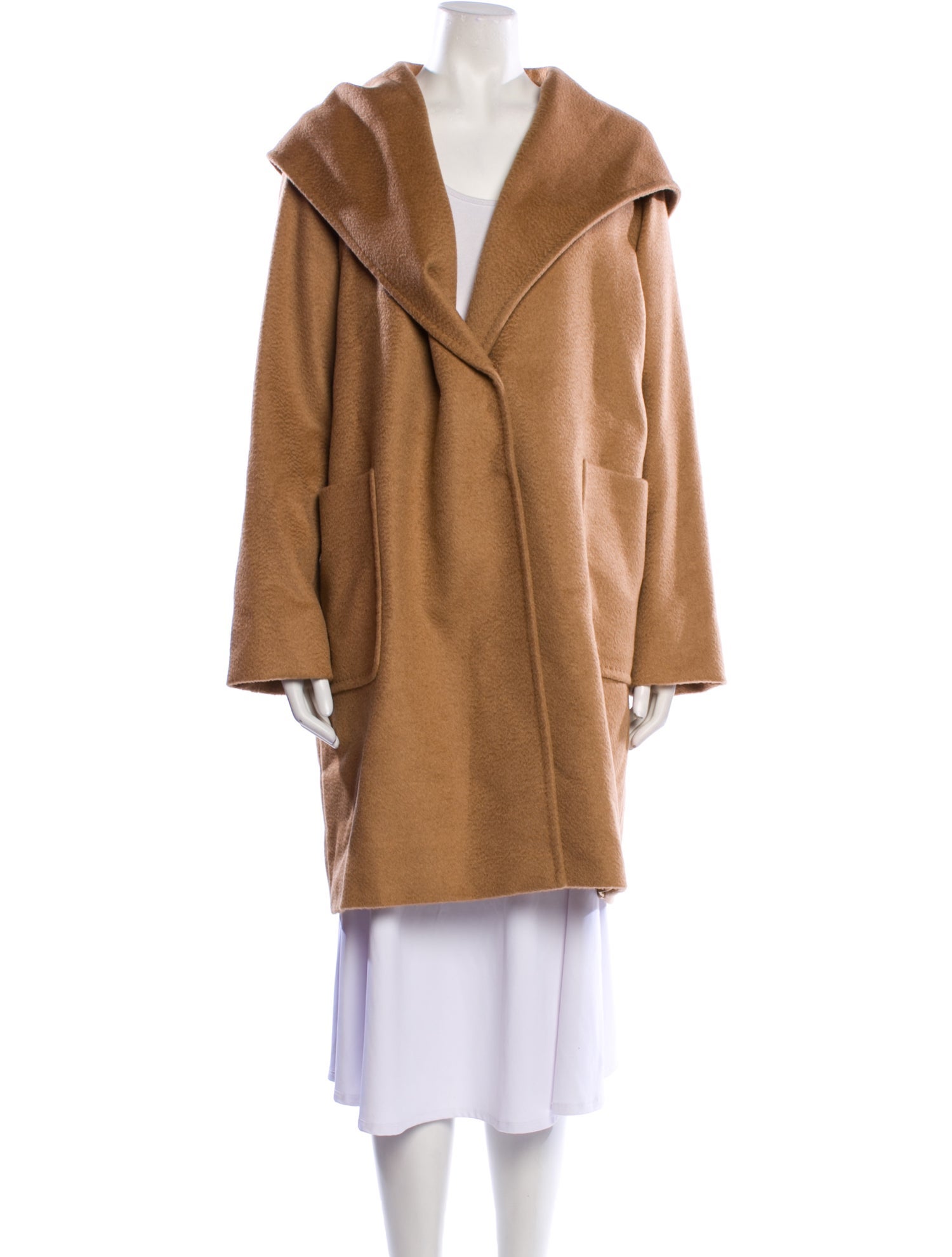 Max Mara Camel Hair Faux Fur Coat