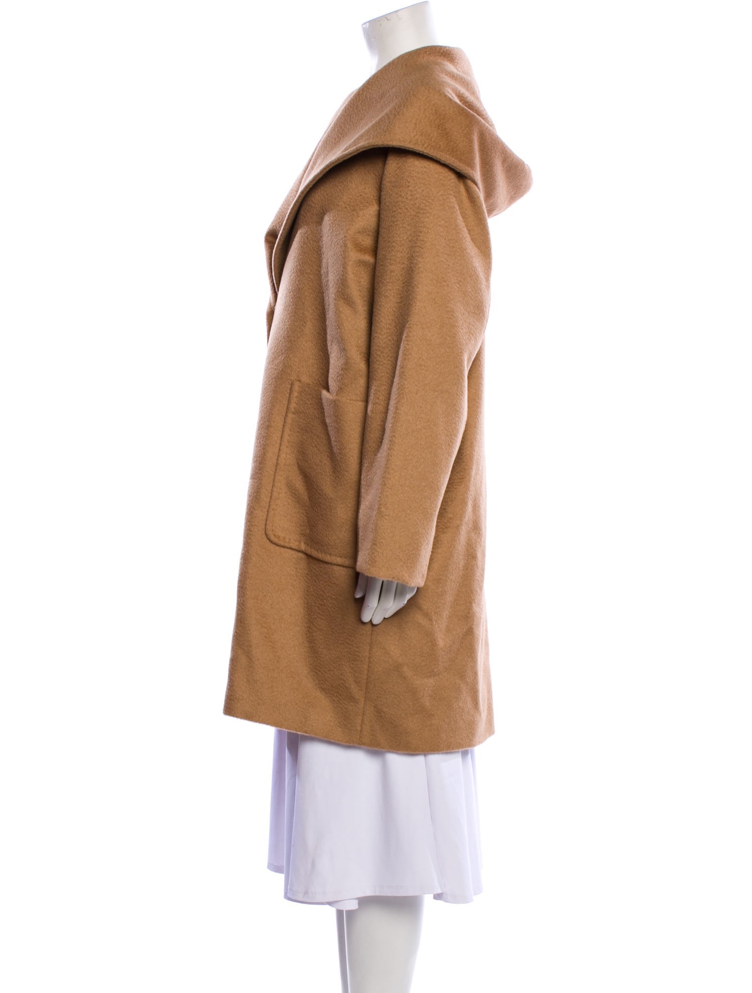 Max Mara Camel Hair Faux Fur Coat