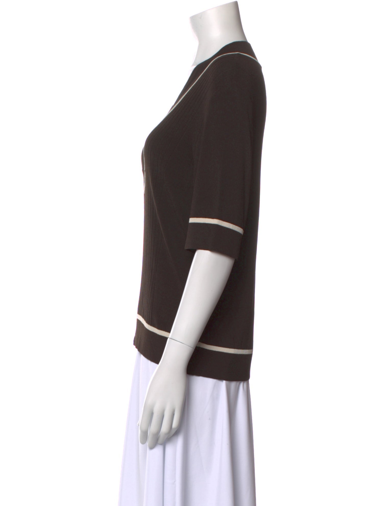 Max Mara V-Neck Three-Quarter Sleeve Top