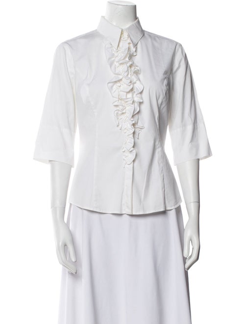 Max Mara Three-Quarter Sleeve Button-Up Top