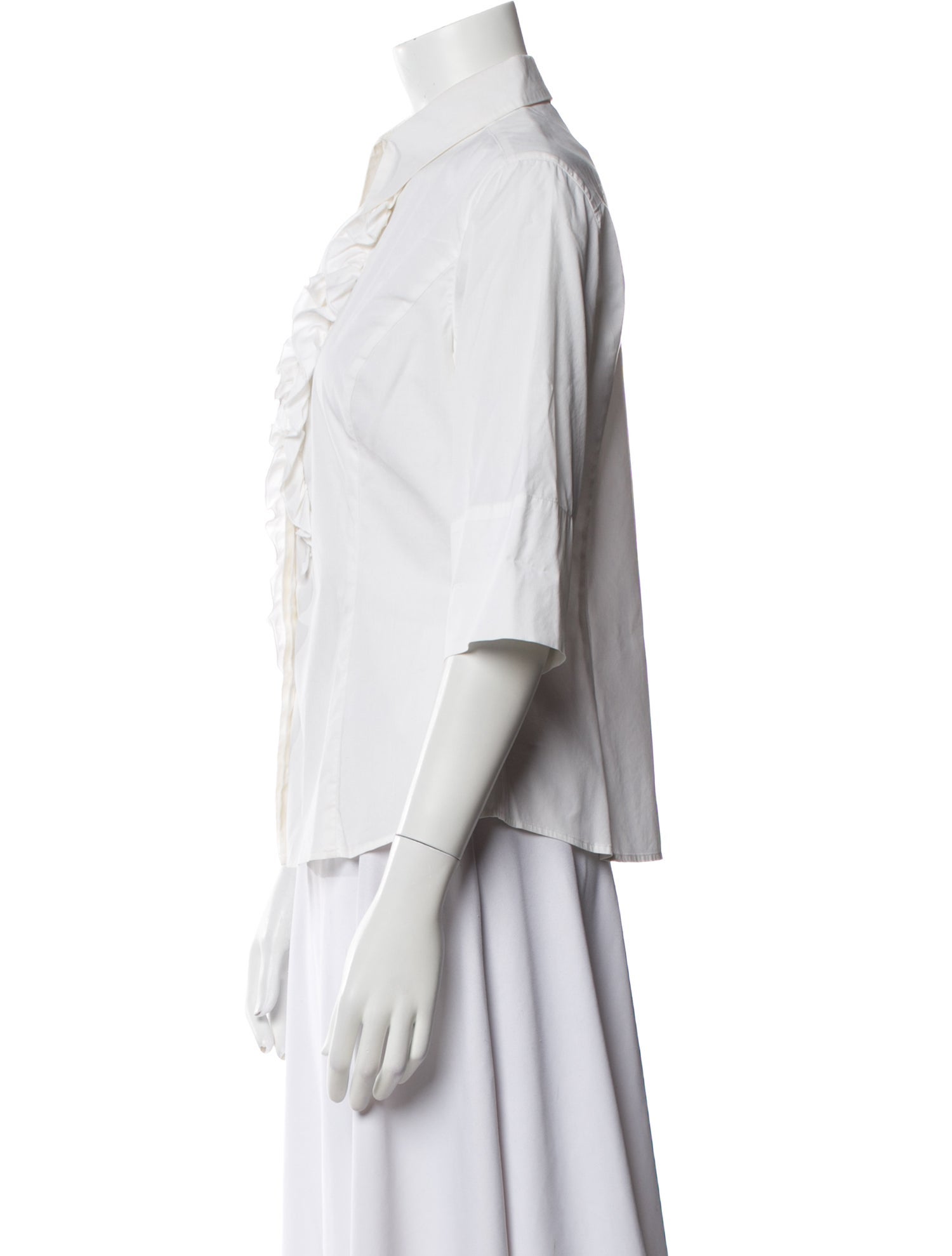 Max Mara Three-Quarter Sleeve Button-Up Top