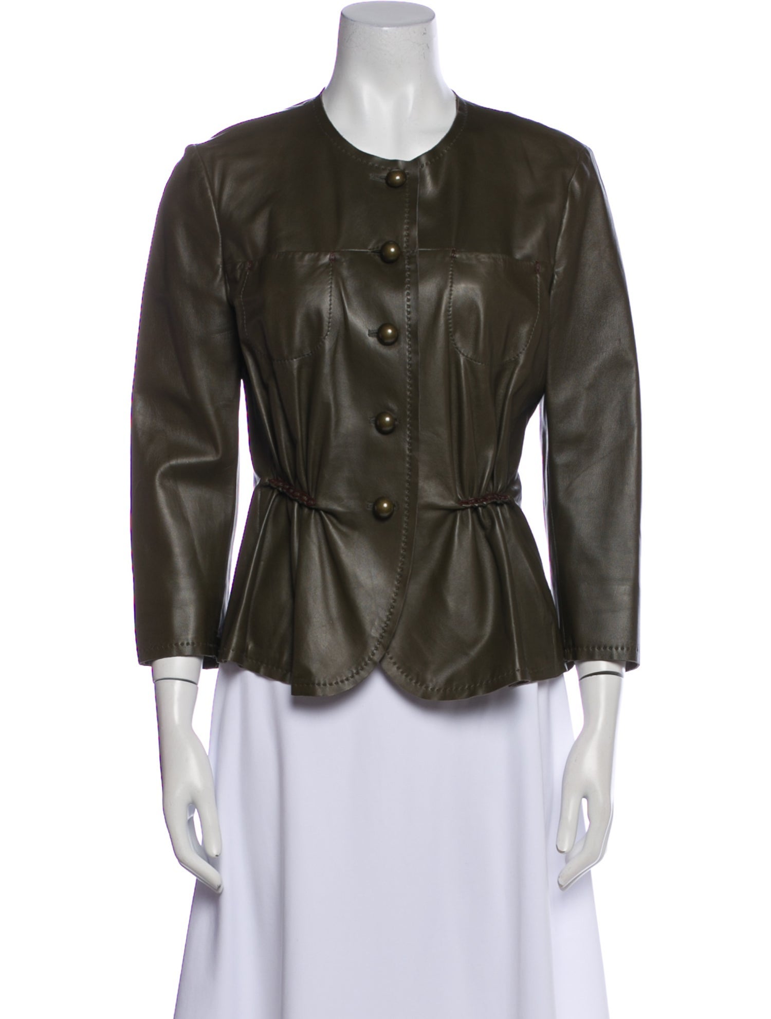 Max Mara Leather Evening Jacket