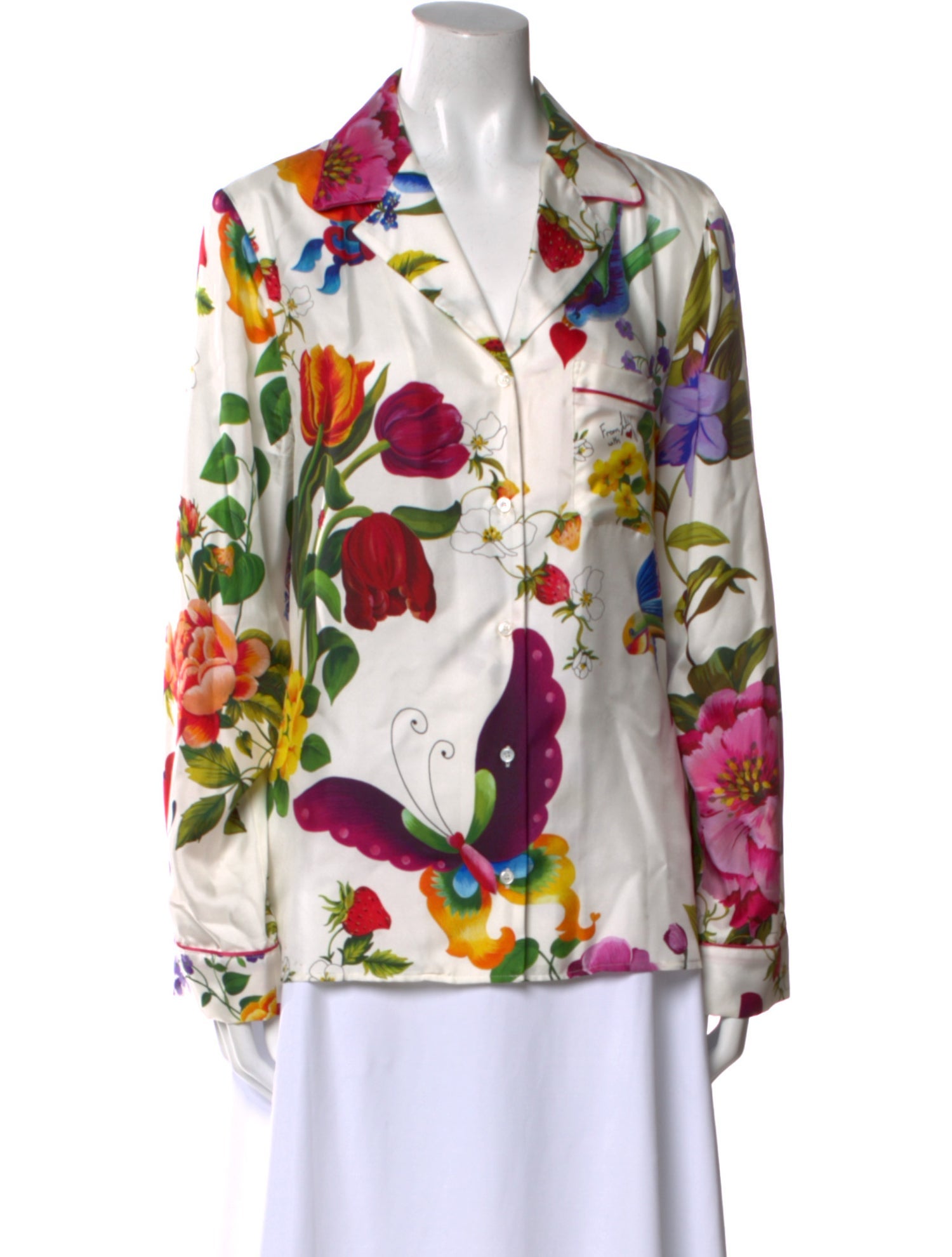 Max Mara Silk Floral Print Blouse