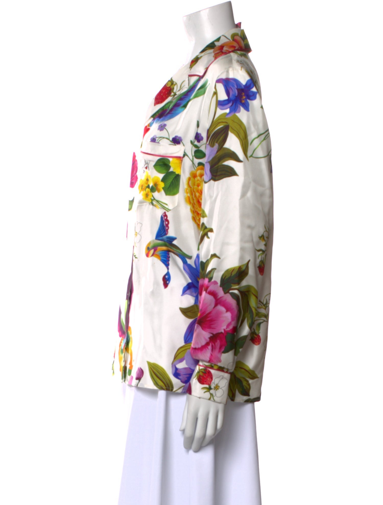 Max Mara Silk Floral Print Blouse