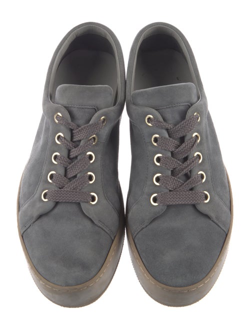 Max Mara Suede Colorblock Pattern Sneakers