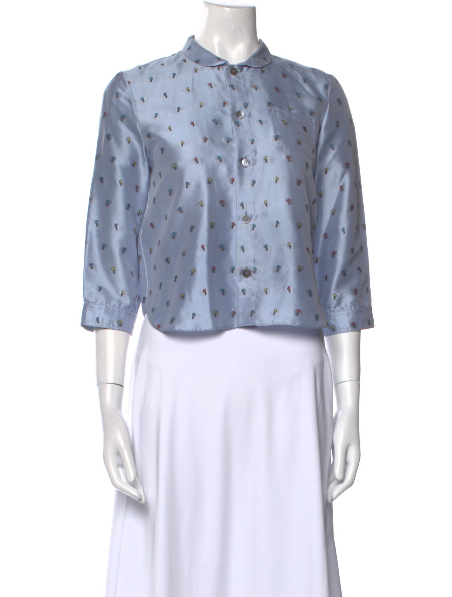 Marni Silk Printed Button-Up Top