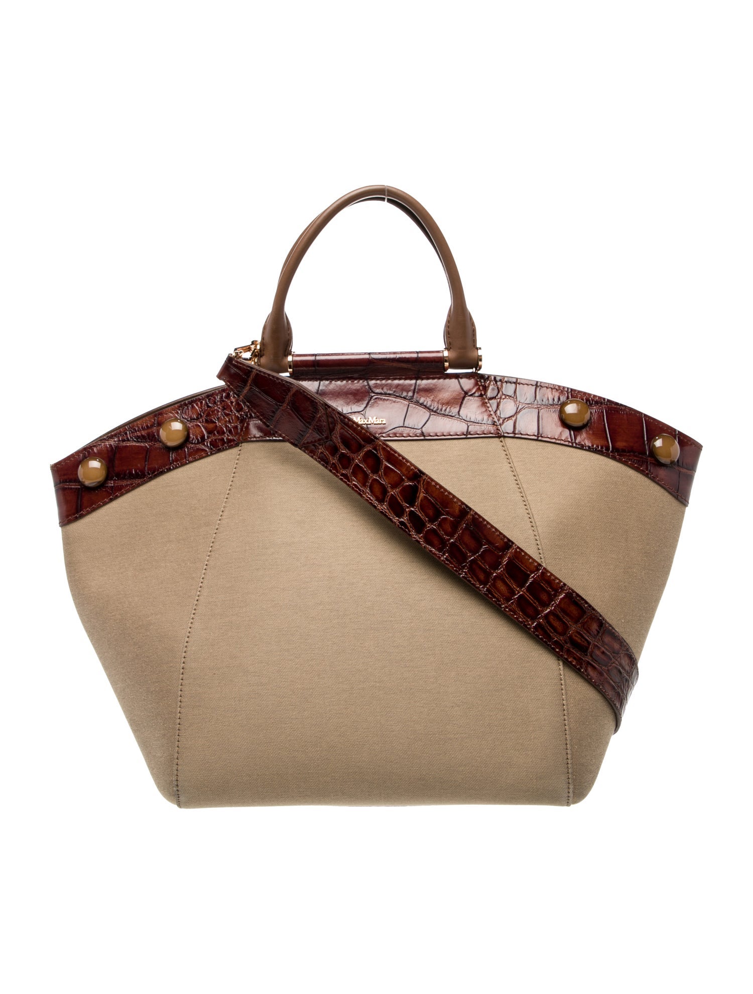 Max Mara Canvas Top Handle Bag