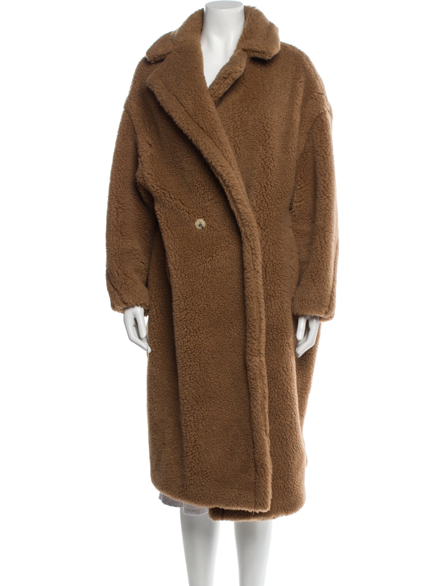 Max Mara Camel Hair Faux Fur Coat