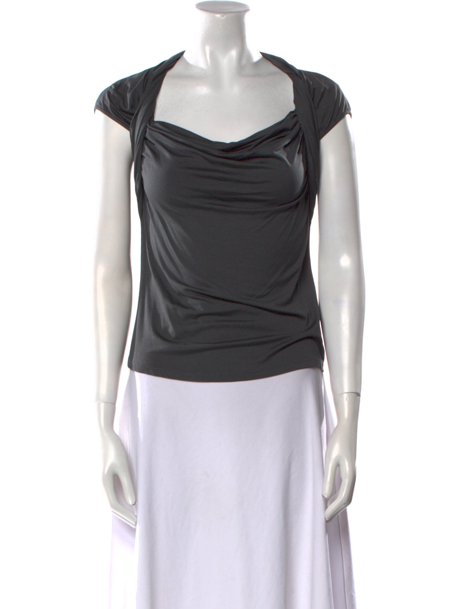 Max Mara Cowl Neck Short Sleeve Crop Top