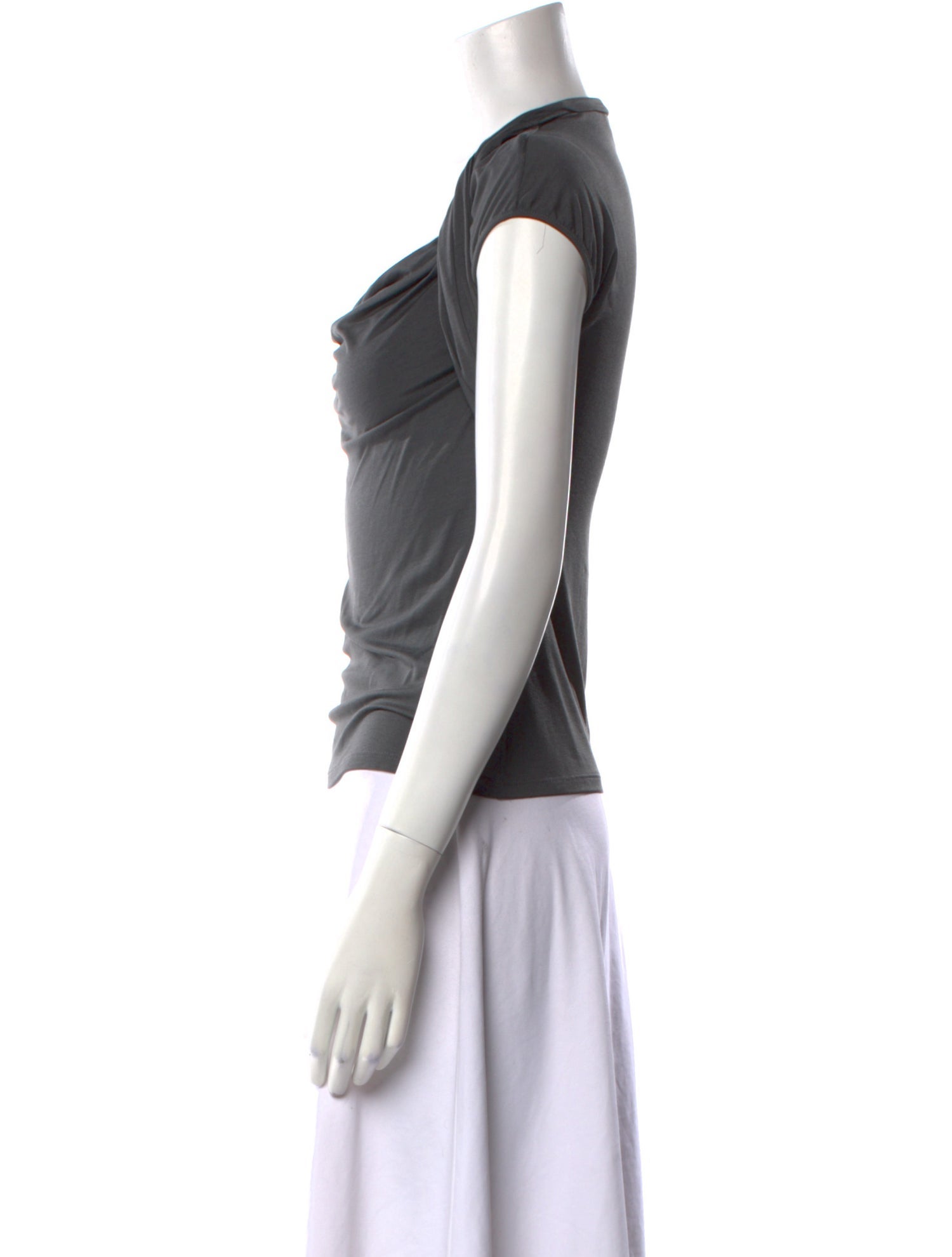 Max Mara Cowl Neck Short Sleeve Crop Top