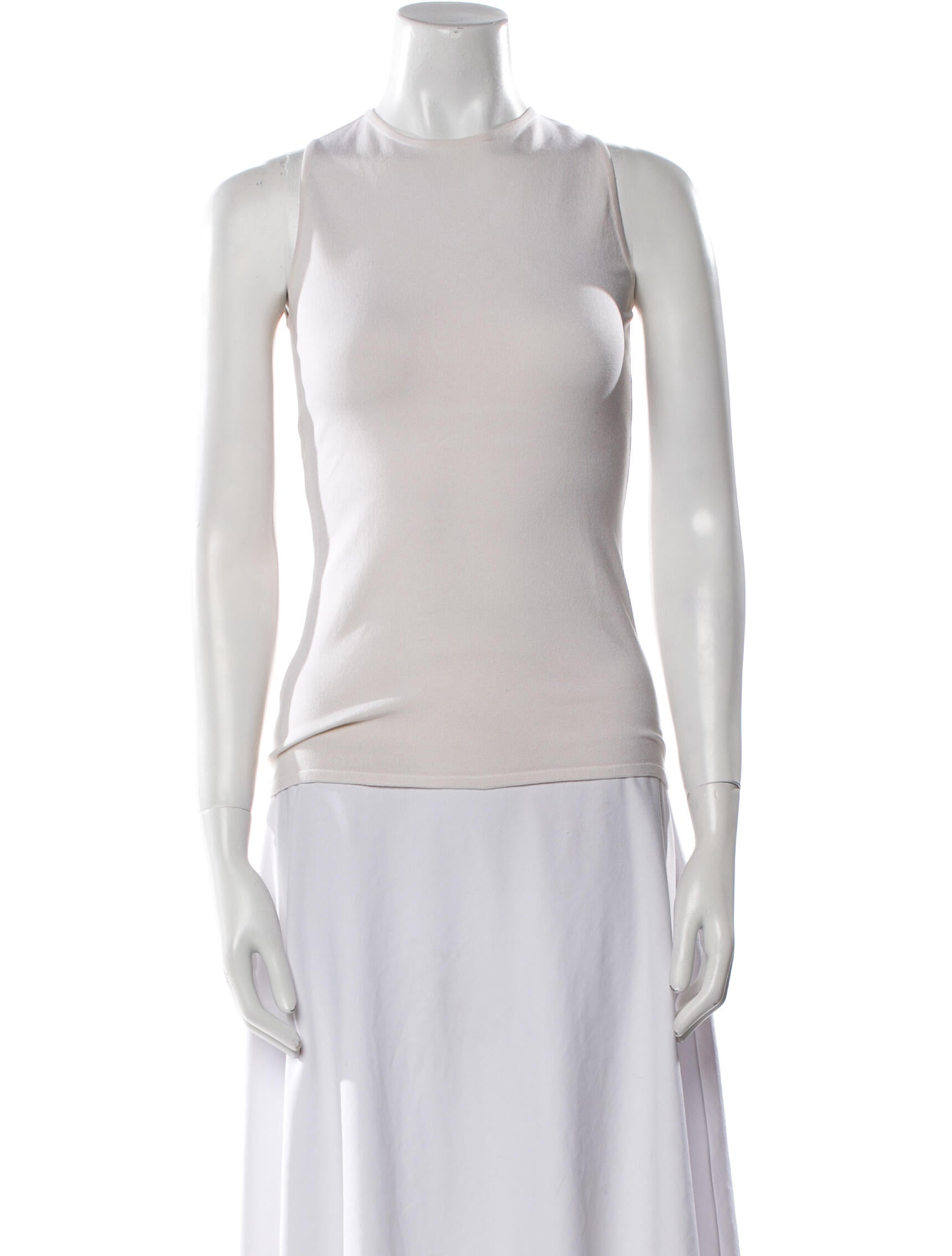 Max Mara Bateau Neckline Sleeveless Top