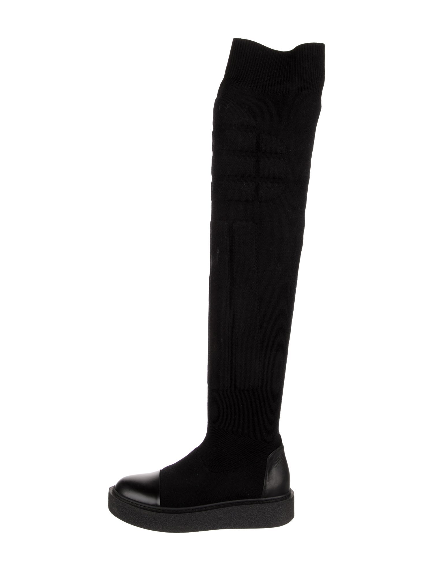 Max Mara Leather Trim Embellishment Sock Boots