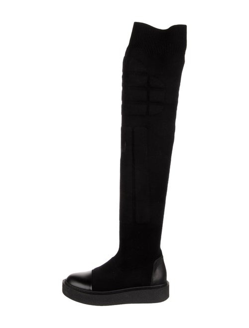 Max Mara Leather Trim Embellishment Sock Boots