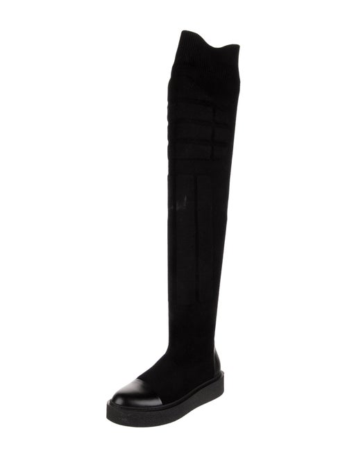 Max Mara Leather Trim Embellishment Sock Boots