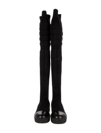 Max Mara Leather Trim Embellishment Sock Boots