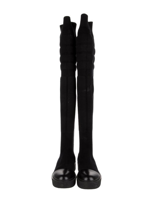 Max Mara Leather Trim Embellishment Sock Boots