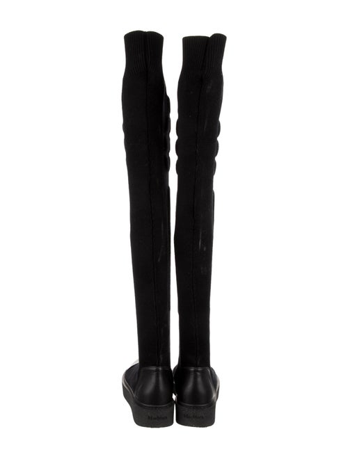 Max Mara Leather Trim Embellishment Sock Boots