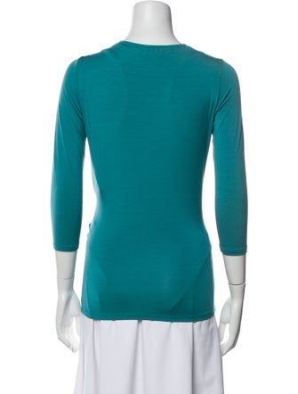 Max Mara V-Neck Three-Quarter Sleeve Top