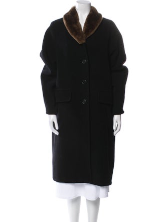 Max Mara Virgin Wool Faux Fur Coat