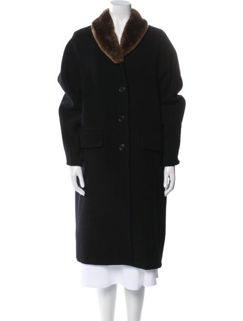Max Mara Virgin Wool Faux Fur Coat