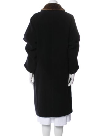 Max Mara Virgin Wool Faux Fur Coat