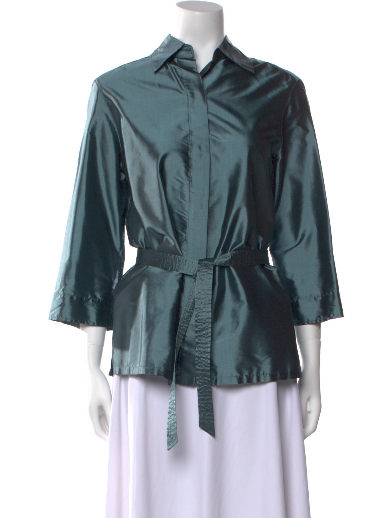 Max Mara Silk Three-Quarter Sleeve Blouse