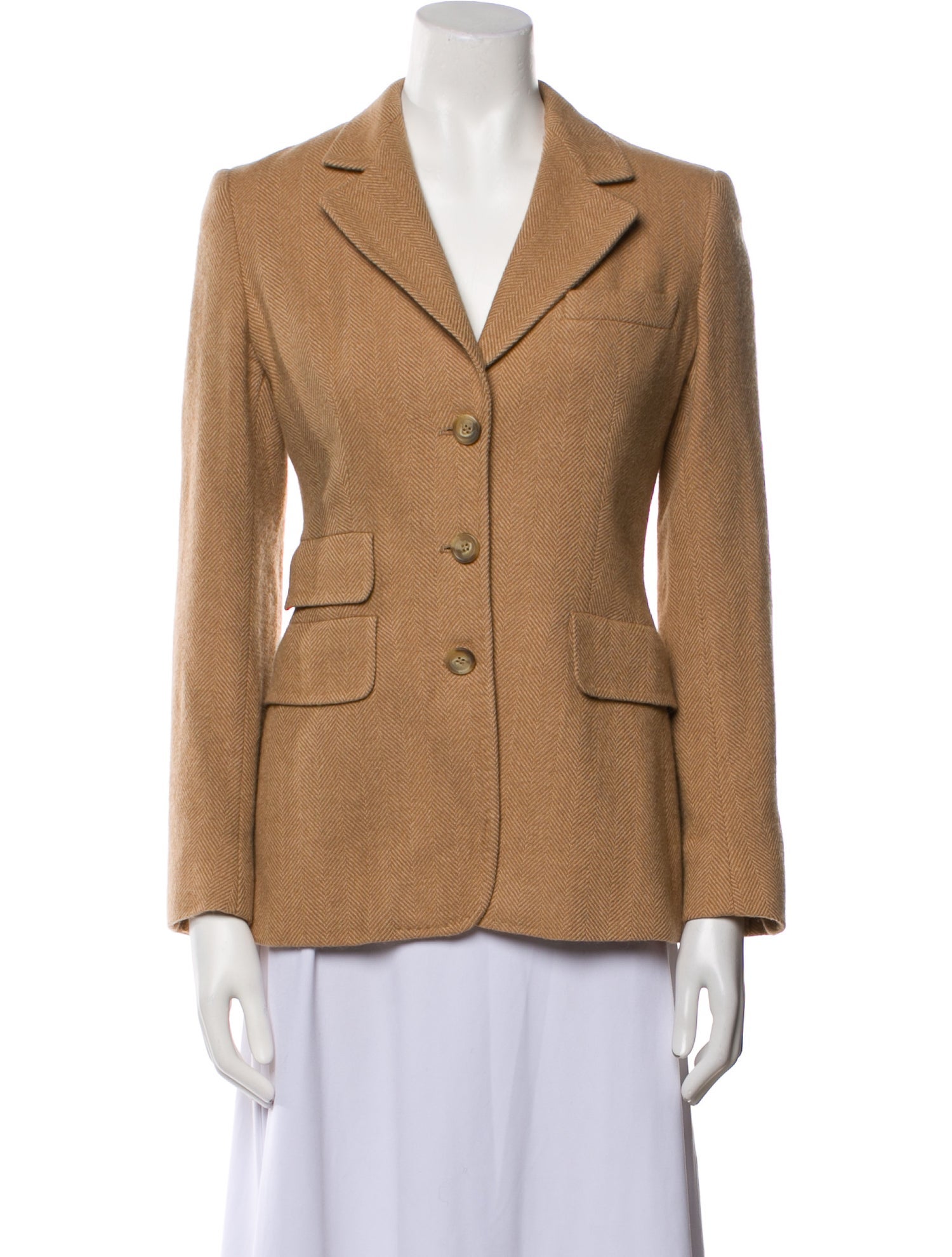 Max Mara Virgin Wool Tweed Pattern Blazer