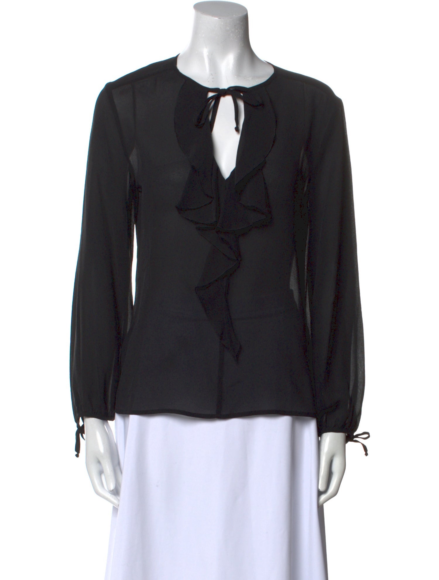 Max Mara V-Neck Long Sleeve Blouse