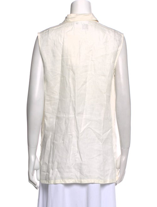 Max Mara Linen Sleeveless Button-Up Top